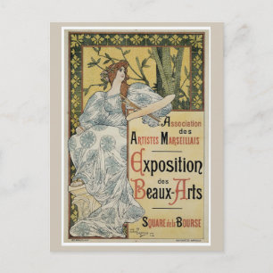 Carte Postale Exposition artistique vintage Art nouveau