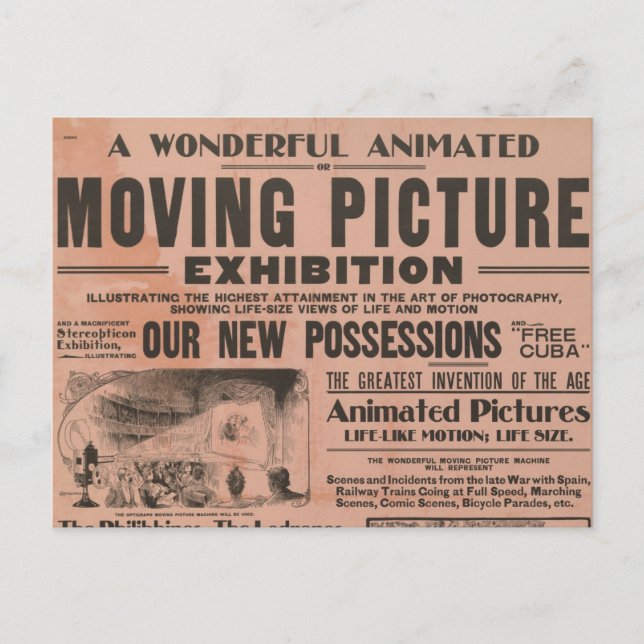 Carte Postale Exposition d'images de déplacement vintage (Devant)