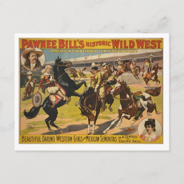 Carte Postale Exposition occidentale sauvage de Bill de Pawnee (Devant)