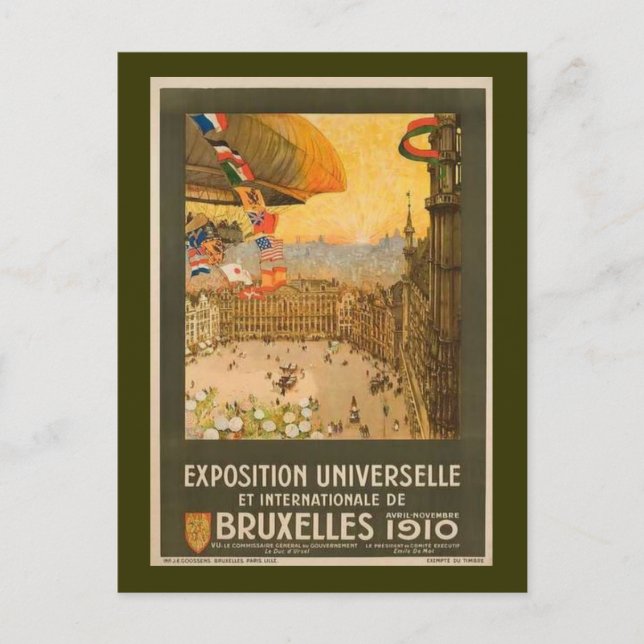 Carte Postale Exposition vintage de Bruxelles (Devant)
