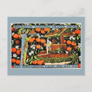 Carte Postale Exposition vintage orange San Bernardino