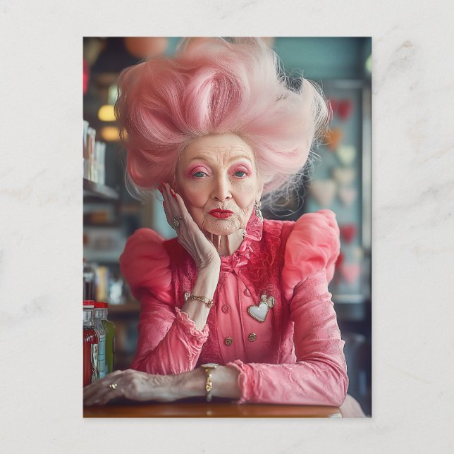 Carte Postale Expression d'amour Kiss of Timeless Grace en rose (Devant)