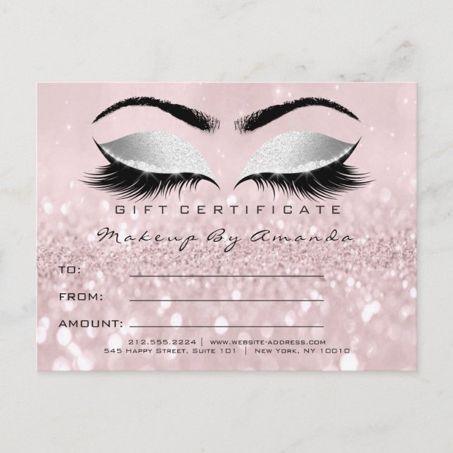 Carte Postale Extension Maquillage Gris rose (Devant)