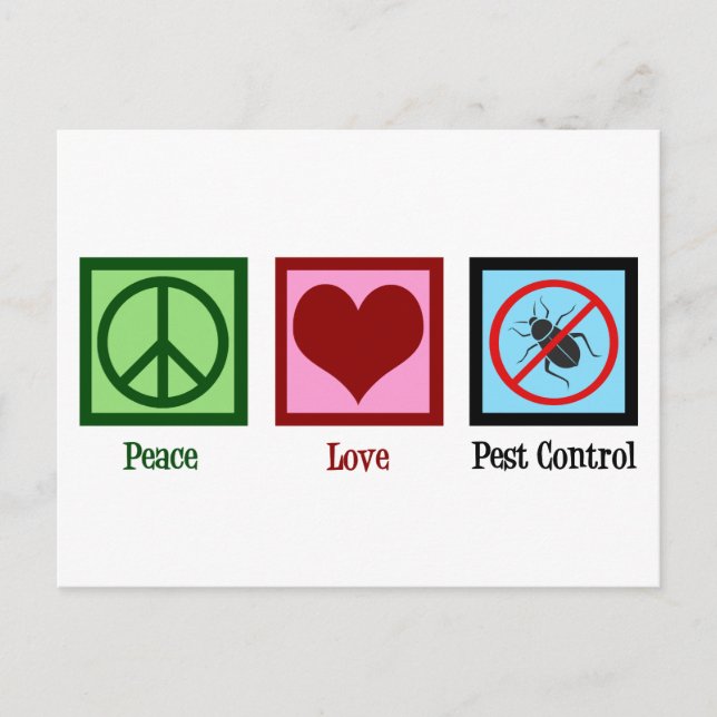 Carte Postale Exterminator Peace Love Pest Control Company (Devant)