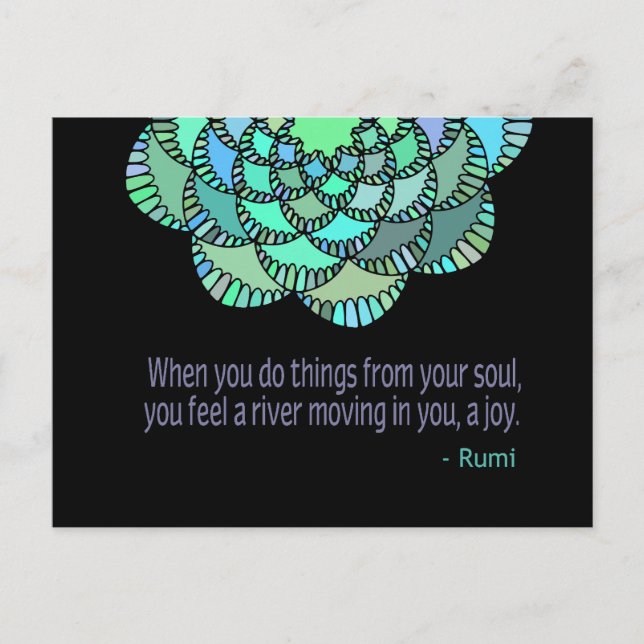 Carte Postale Extrait de la citation de Soul Rumi (Devant)