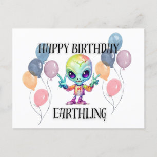 Carte postale extraterrestre "Joyeux Anniversaire"