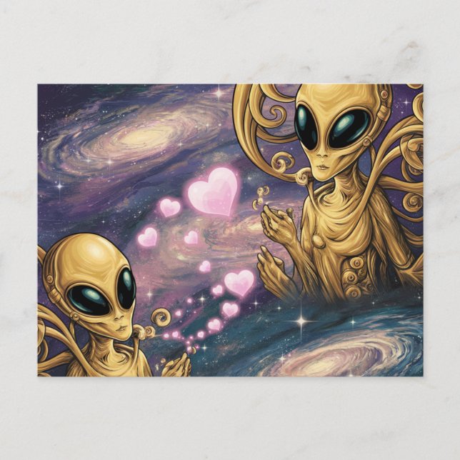 Carte Postale Extraterrestres en amour (Devant)