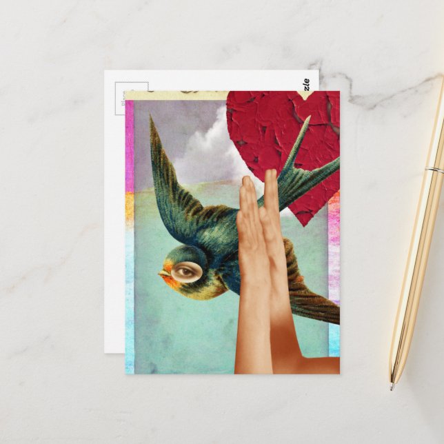 Carte Postale Eye of the Beholder, Abstract Digital Collage (Devant/Arrière en situation)