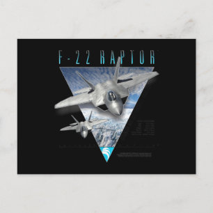 Carte Postale F-22 Raptor Stealth Air Superiority Fighter