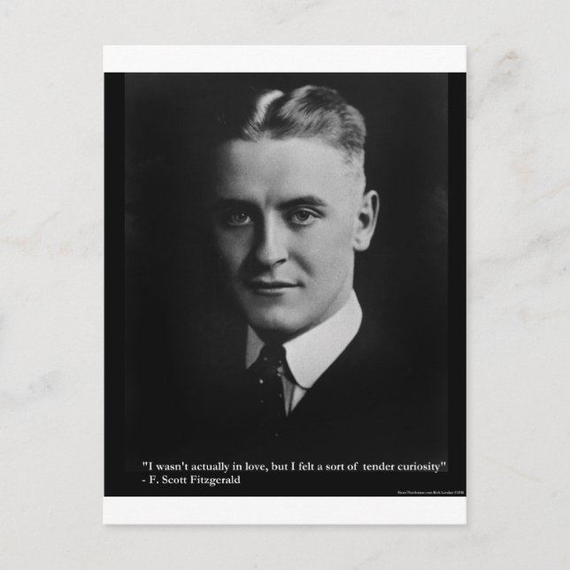Carte Postale F Scott Fitzgerald Offre Curiosity Cadeaux et Tee  (Devant)