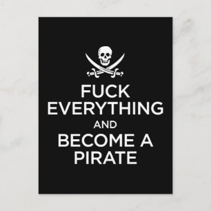 Carte Postale f*** tout et devenir pirate