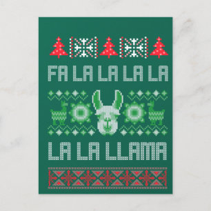 Carte Postale Fa La Llama Shirt - Llam Chandail de Noël moche