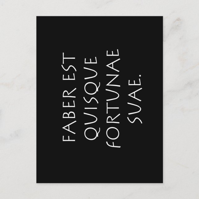 Carte Postale Faber est quisque fortunae suae (Devant)