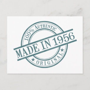 Carte Postale Fabriqué en 1956 Logo de tampon en caoutchouc rond