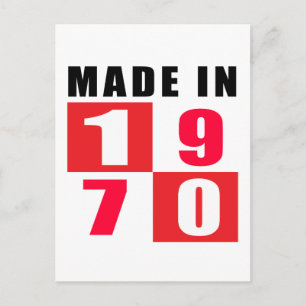 Carte Postale Fabriqué En 1970 Designs Anniversaires