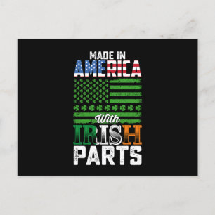 Carte Postale Fabriqué en Amérique avec des pièces irlandaises S