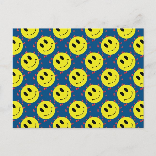 Carte Postale Face aux Coeurs rouges (Devant)