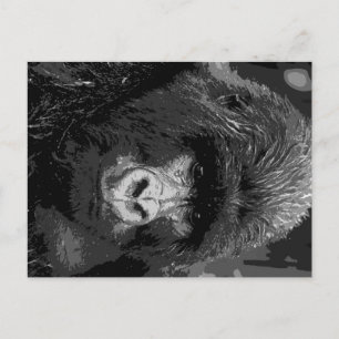 Carte Postale Face de Gorilla BW