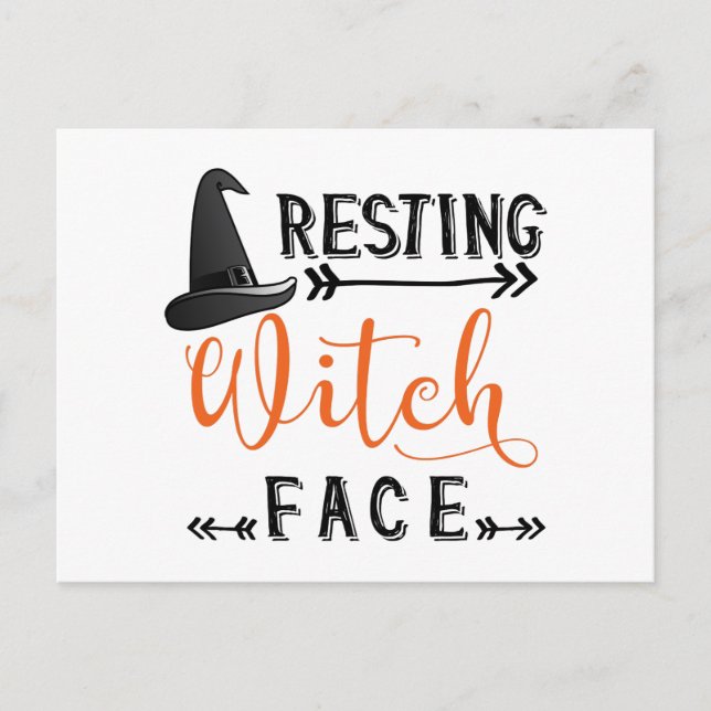 Carte Postale face de sorcière au repos (Devant)