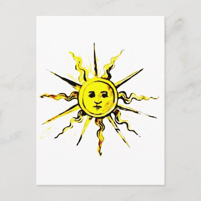 Carte Postale face du soleil - livre perdu de nostradamus (Devant)