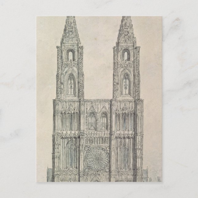 Carte Postale Face ouest de la cathédrale de Strasbourg (Devant)