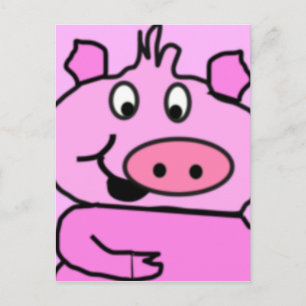 Carte Postale Face Pig dessinée
