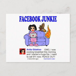 CARTE POSTALE FACEBOOK JUNKIE