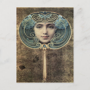 Carte Postale Fächer auf goldenem Grund par Louis Welden Hawkins