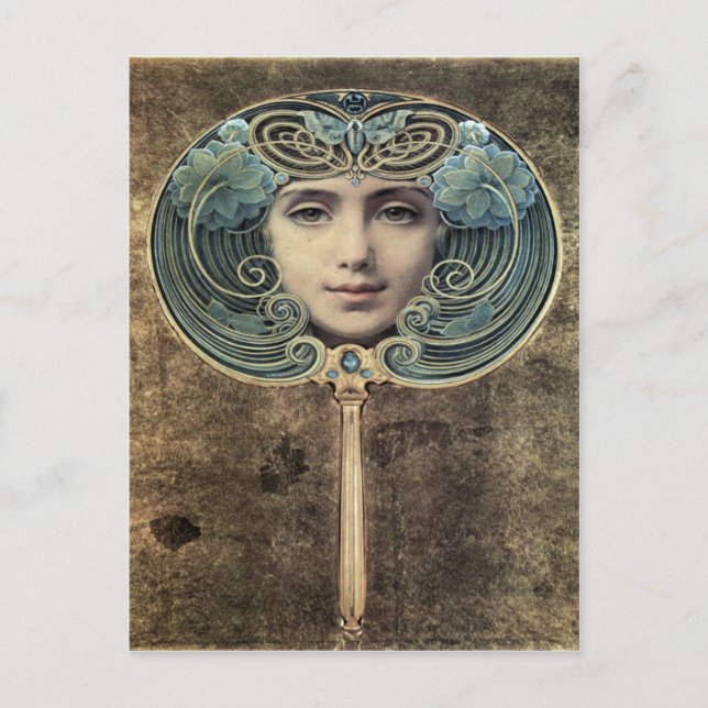 Carte Postale Fächer auf goldenem Grund par Louis Welden Hawkins (Devant)