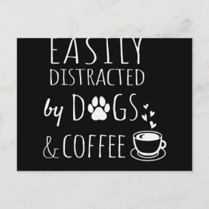 Carte Postale Facilement Distrait Par Chiens Et Café