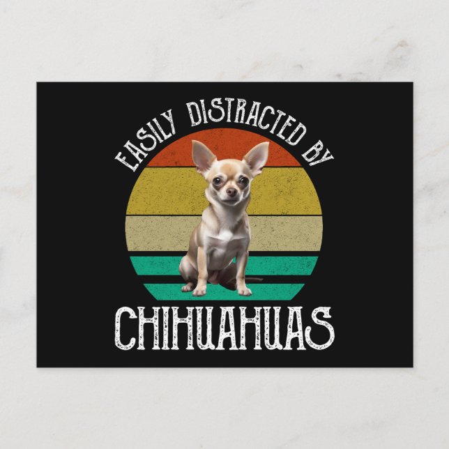 Carte Postale Facilement Distrait Par Les Chihuahuas (Devant)