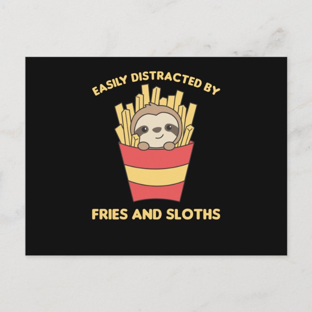 Carte Postale Facilement Distrait Par Les Fries Et Les Fentes (Devant)