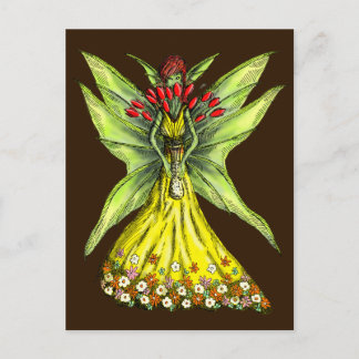 Carte Postale Faery avec le bouquet de fleur