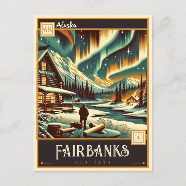Carte Postale Fairbanks, Alaska | VINTAGE (Devant)