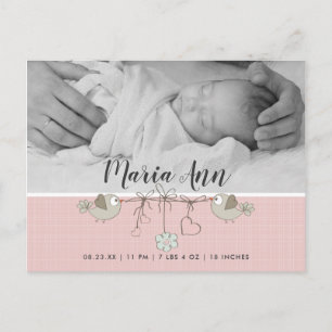 Carte Postale Faire Annonce de Naissance en Photo Noir & Blanc R