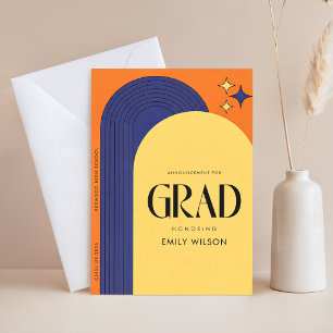 Carte Postale Faire Annonce de Remise de Diplômes Script Rétro É