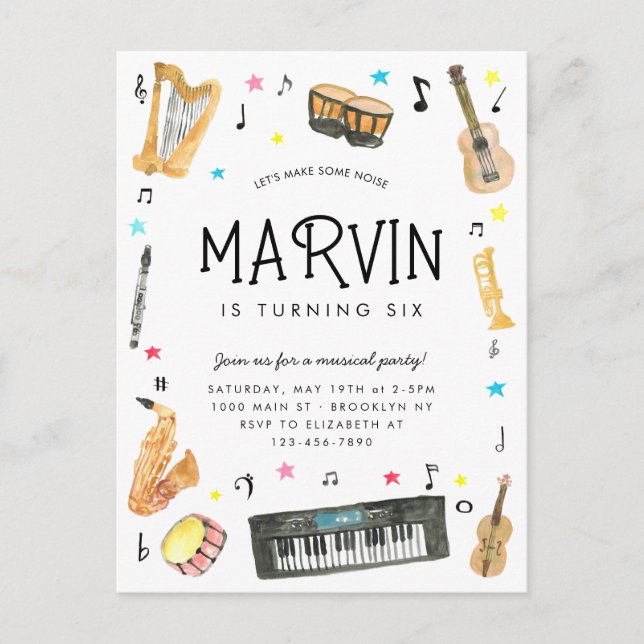 Carte Postale Faire Bruit Instrument Notes musicales Musique Ann (Devant)