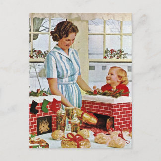 Carte Postale Faire des biscuits de Noël avec ma maman Photo