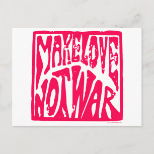 Carte Postale Faire l'amour, pas la guerre - Une conception hipp