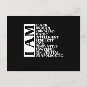 Carte Postale Faire-part 1 Femme Noire Disant Je Suis Manuel.Png