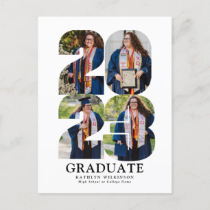 Carte Postale Faire-part 2023 Moderne Script Tendance 5 Photo Remise de dip
