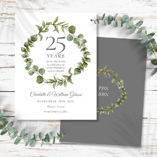 Carte Postale Faire-part 25e Save the Date Anniversaire de Mariage Fleurs V