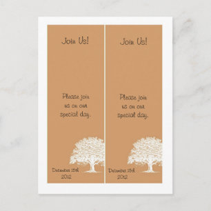 Carte Postale Faire-part 2 arbre de printemps Brown/blanc Enregistrer la da