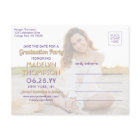 2 Photos Diplômé Enregistrer la Date Violet et Or