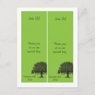 Carte Postale Faire-part 2 Spring Tree Green Black Enregistrer la date Sign