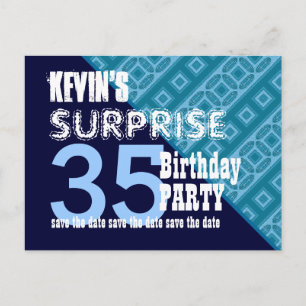 Carte Postale Faire-part 35e anniversaire surpris Enregistrer la date Diago