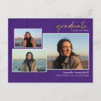 3 Photo Collage Script Grad 2022 Purple Graduation