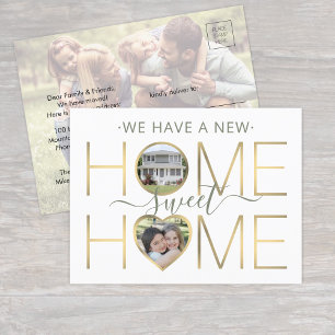 Carte Postale Faire-part 3 Photo Nouveau domicile Sweet Home Changement d'a