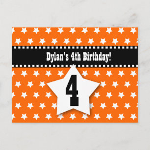 Carte Postale Faire-part 4e anniversaire Enregistrer la date D001 ORANGE ST