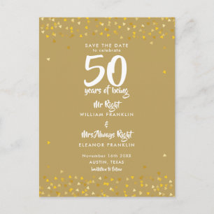 Carte Postale Faire-part 50e anniversaire de mariage M. et Mme Right Enregi